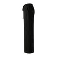 thumbnail image 6 of Endives Women's Wide Leg Pants Textured Elastic High Waisted Solid Color Flared Elegant Casual Pants Black, 6 of 7