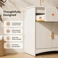 thumbnail image 3 of 30 Inch Bathroom Vanity with Ceramic Sink, Freestanding Bathroom Sink Cabinet with Fluted Doors, 2 Doors and 1 Drawer, Adjustable Shelf, Modern Bathroom Storage Combo, White, 3 of 10