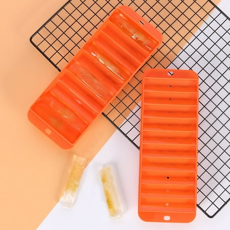 

WGOUP Rectangle IceCube Tray Mould Pudding Jelly Chocolate Maker Orange(Buy 2 Get 1 Free)