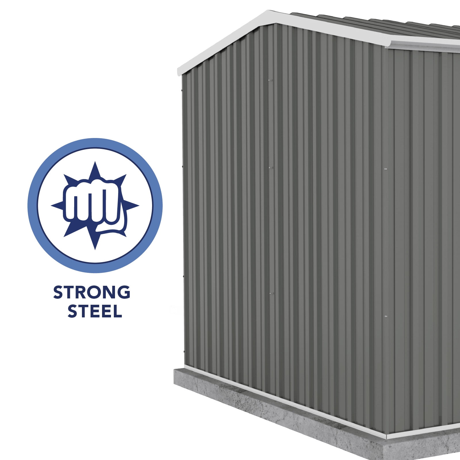 Absco Premier 7' x 7' Metal Storage Shed - Woodland Gray
