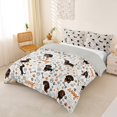 thumbnail image 2 of Homewish Kawaii Dachshund Duvet Cover Queen,Dog Paws Queen Bedding,Cream,Woof Print Decor,Light Gray Reversible,3-Piece,1 Duvet Cover and 2 Pillowcases, 2 of 6