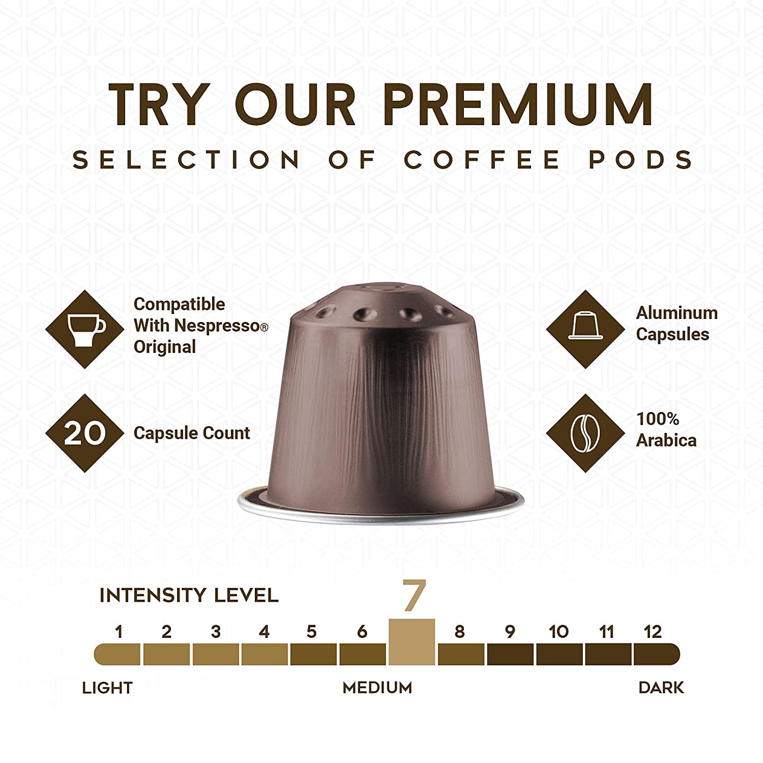Espresso Italia Capsules, Tierras de Colombia, Aluminum, 100 Count