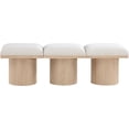thumbnail image 3 of Meridian Furniture Pavilion Cream Boucle Fabric Bench, 3 of 9