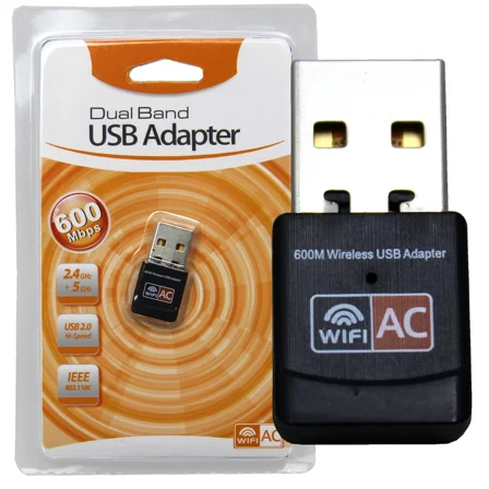 RIVEN- Bluedot Dual Band 600Mbps Wireless Usb Wifi Network Adapter Lan 5Ghz 802.11Ac