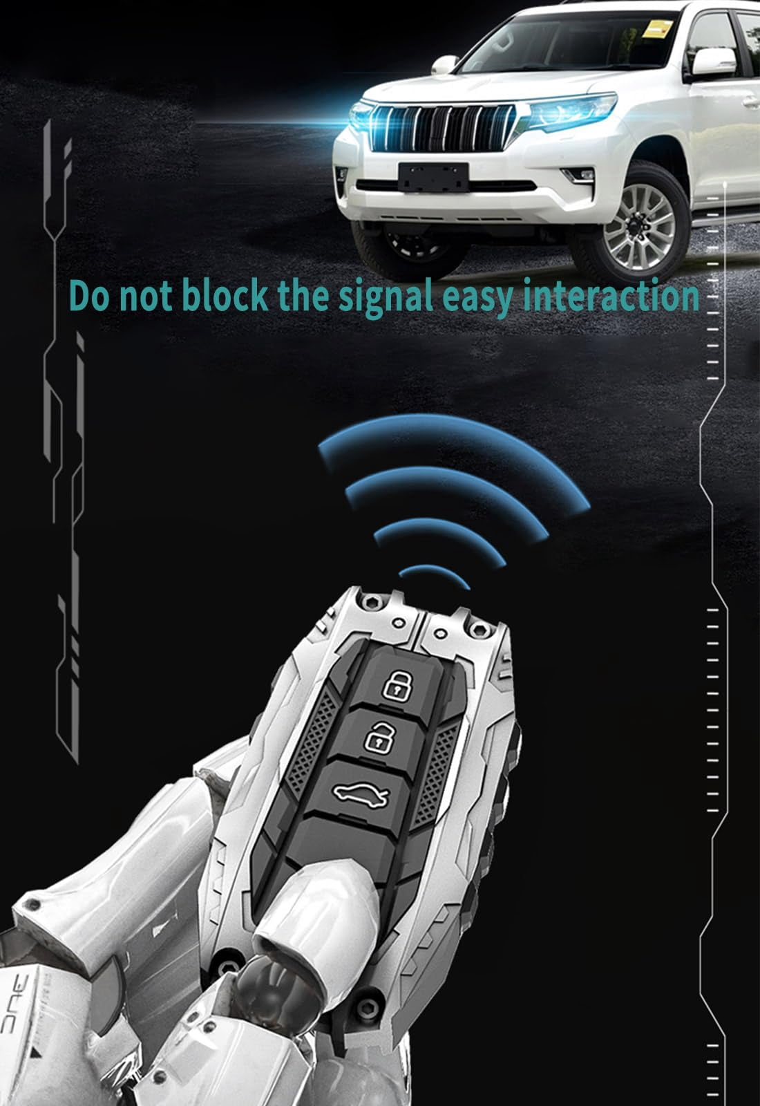 Heavy Key Fob Cover Case Protector, Zinc Alloy + Silicon, Suitable for SUV, Pickup Truck, Passenger Car
