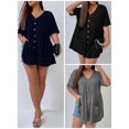 thumbnail image 3 of Camiseta mujer, Camiseta suelta para mujer Túnicas Cuello en V Manga corta Tallas grandes Tops casua Abanopi Gris/4X-grande, 3 of 7