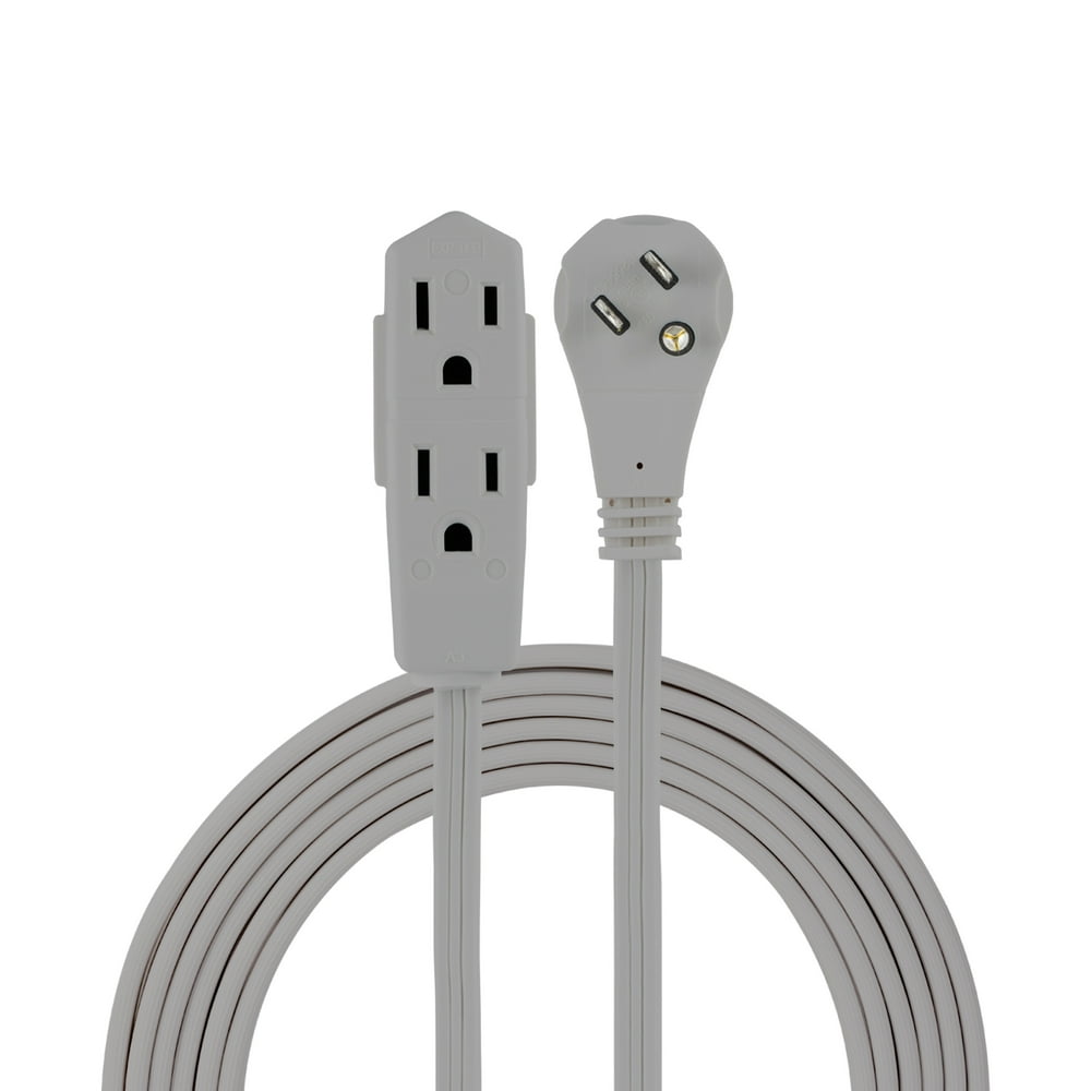 GE 3Outlet Extension Cord, 15ft., Gray 43026