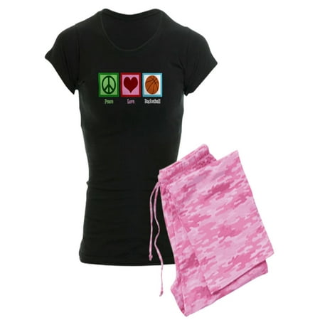 

CafePress - Peace Love Basketball - Women s Dark Pajamas