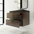 thumbnail image 4 of Angela 30" Wall-Mounted Bathroom Vanity in Grey Oak with Black Basin, 4 of 11
