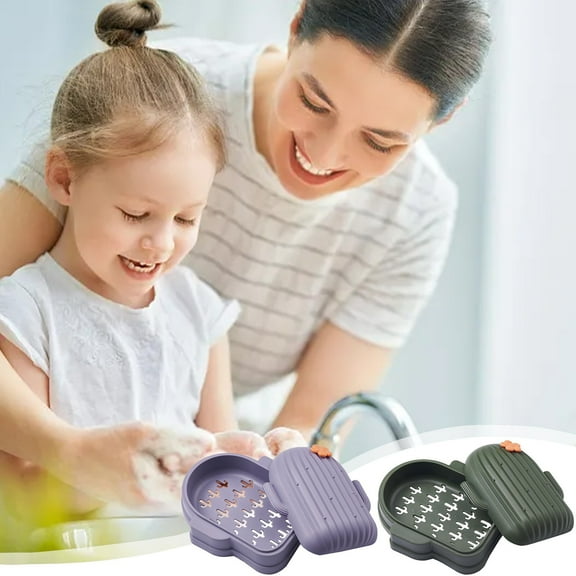 Nsxcdh Portable Soap Dish with Drainage Tray,Compact Bathroom and Kitchen Soap Holder,Easy to Clean Travel Soap Container with Strong Plastic Material Seasonal
