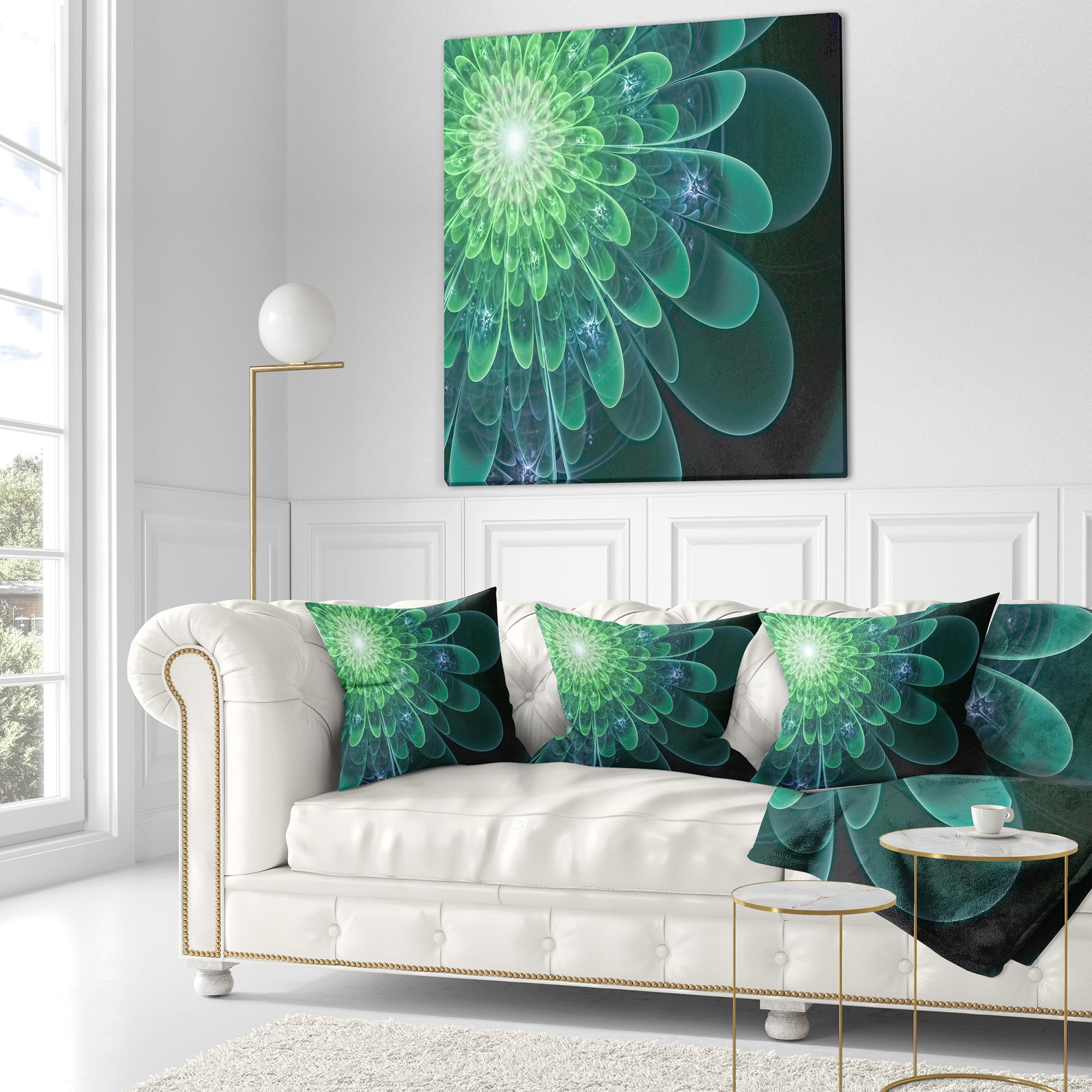 Designart 16" x 16" Green Polyester Throw Pillow