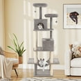 thumbnail image 2 of Gymax 81'' Large Cat Tree for Indoor Cats Multi-level Kitty Climbing Tower w/ 2 Condos, 2 of 10