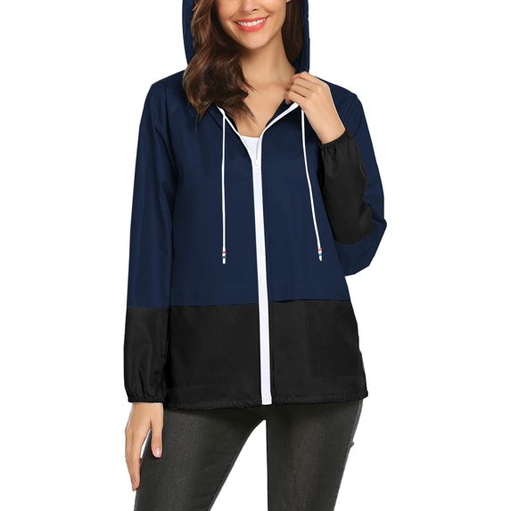 Avoogue Raincoat Women Lightweight Waterproof Rain Jackets Packable Outdoor Hooded Windbreaker