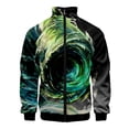thumbnail image 4 of Chaqueta con cuello alto y estampado 3D de espirales de colores, abrigo de moda para primavera y otoño, chaquetas de gran tamaño con cremallera, ropa de abrigo para hombre, 4 of 4