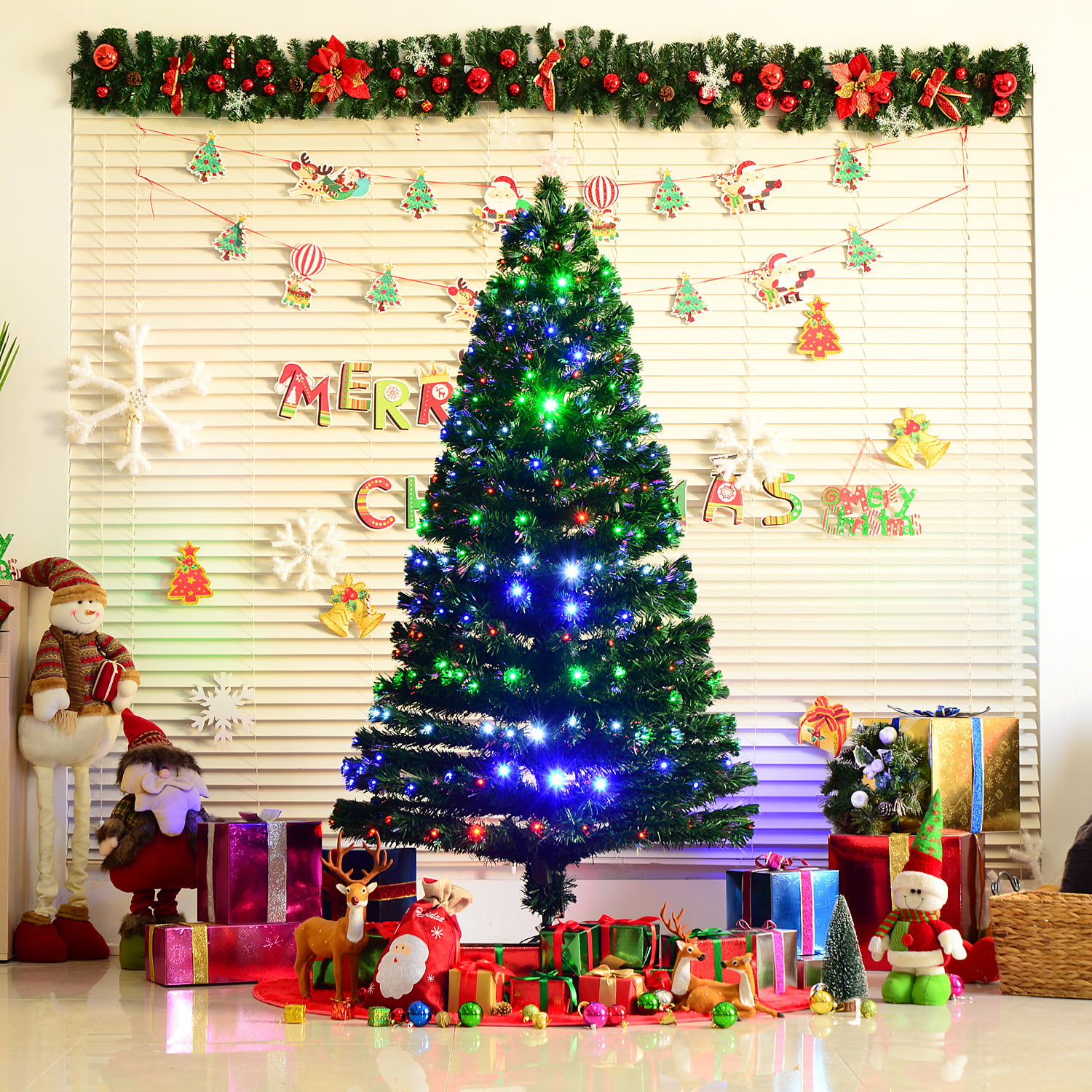 Details about   7ft Fibre Optic Bluetooth Controlled Pre Lit Christmas Tree Xmas Home Decoration 