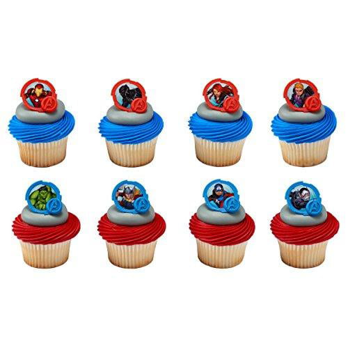 24 Count National Cake Supply Marvel Avengers Mightiest Hero Cupcake Rings