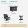 thumbnail image 7 of Muphyers 10 Pcs Aluminum Swivel Rocking Chair Set, Patio Furniture Set with 55000 BTU 2-in-1 Fire Pit Table, Wide Seat 5.1" Thick Cushion Outdoor Conversation Set for Deck Porch Poolside,Dark Gray, 7 of 7