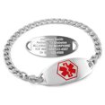 thumbnail image 1 of MedicEngraved Stainless Steel Custom Medical Alert Bracelet - 5mm Curb Link, 1 of 8