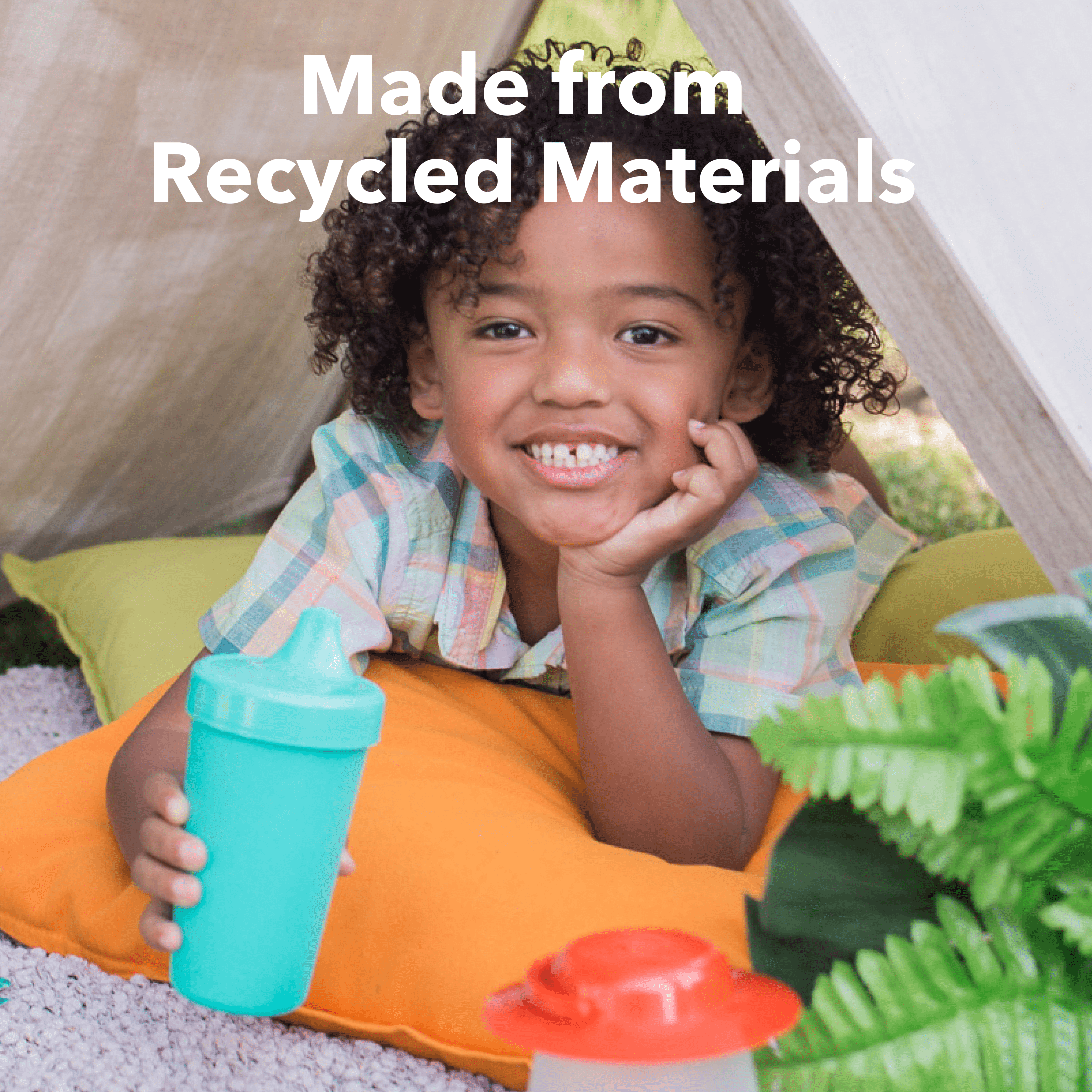 Re-Play No-Spill Sippy Cups, 2-Pack, Aqua/Lime, Recycled Plastic