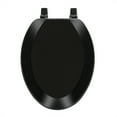 thumbnail image 2 of Elongated Wood Soft Adjustable Hinges Toilet Seat with Close Lid, Black, 2 of 3