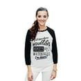thumbnail image 2 of Thread Tank Mountains Hikes Waterfall Unisex 3/4 Sleeves Baseball Raglan White Black Large, 2 of 4