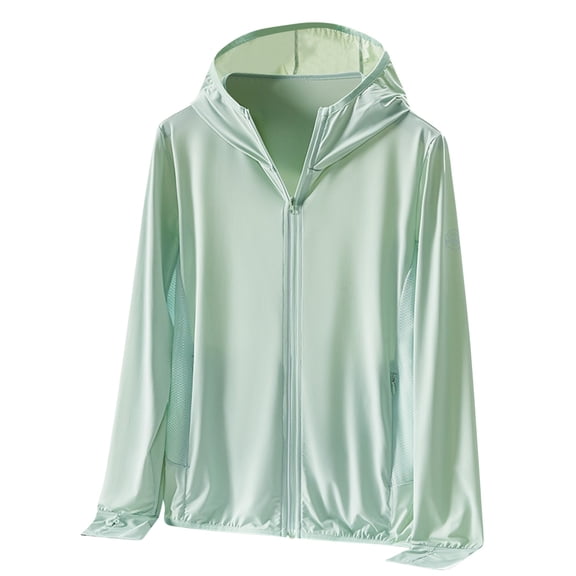 Women'S Long Sleeve Outdoor Zipper Hooded Top Solid Color Lightweight Jacket With Pockets