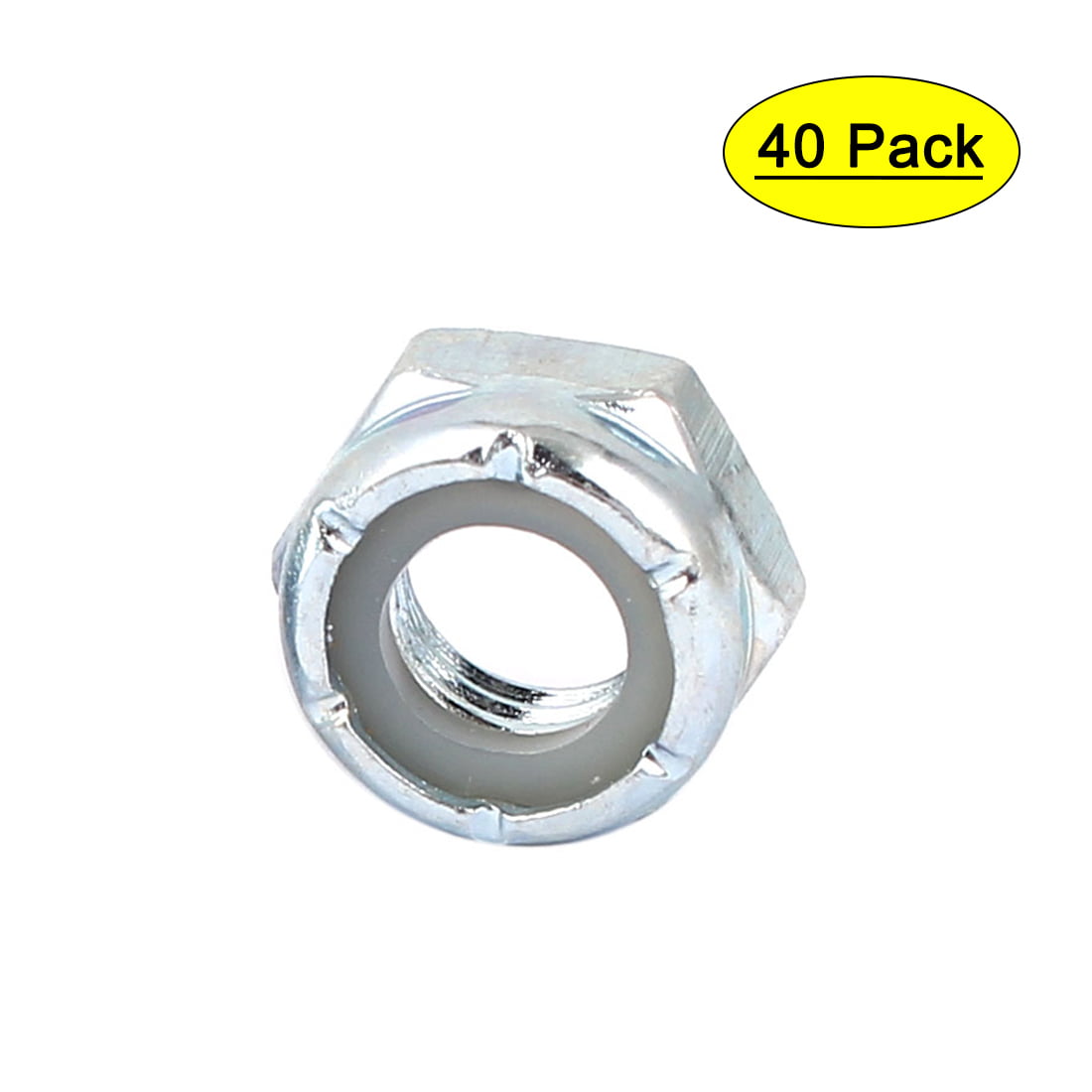 Qty 100 M5 Zinc Plated Hex Nyloc Nut 5mm Nylon Insert Lock Nuts 