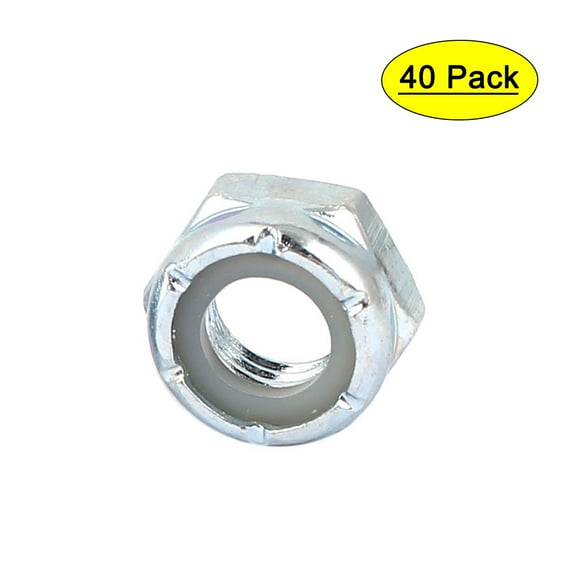 5/16"-24 Zinc Plated Nylock Self-Locking Nylon Insert Hex Lock Nut 40pcs