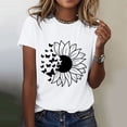 thumbnail image 2 of Outfmvch Tops for Women Trendy Spring Tops for Women 2024 Womens Tops Shirts for Women Sunflower Summer T Shirt Plus Size Loose Blouse Short Sleeve Graphic Casual Tees Polyester Spandex White Xl, 2 of 5