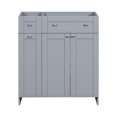 thumbnail image 2 of 30" Bathroom Vanity Without Sink, Bathroom Cabinet with 2 Soft-Closing Cabinet Doors & 2 Shelves, Round Drawer Handles, Grey, 2 of 8