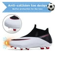 Cyiecw Men's Soccer Shoes HighTop Laceless Firm Ground Football Shoes