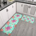 thumbnail image 2 of Pioneer Flower Floral Print Pattern Kitchen Rugs Sets Of 2, Anti Fatigue Non Slip Washable Floor Mats for Kitchen Sink Laundry, 17X30 Inch + 17X47 Inch, 2 of 6