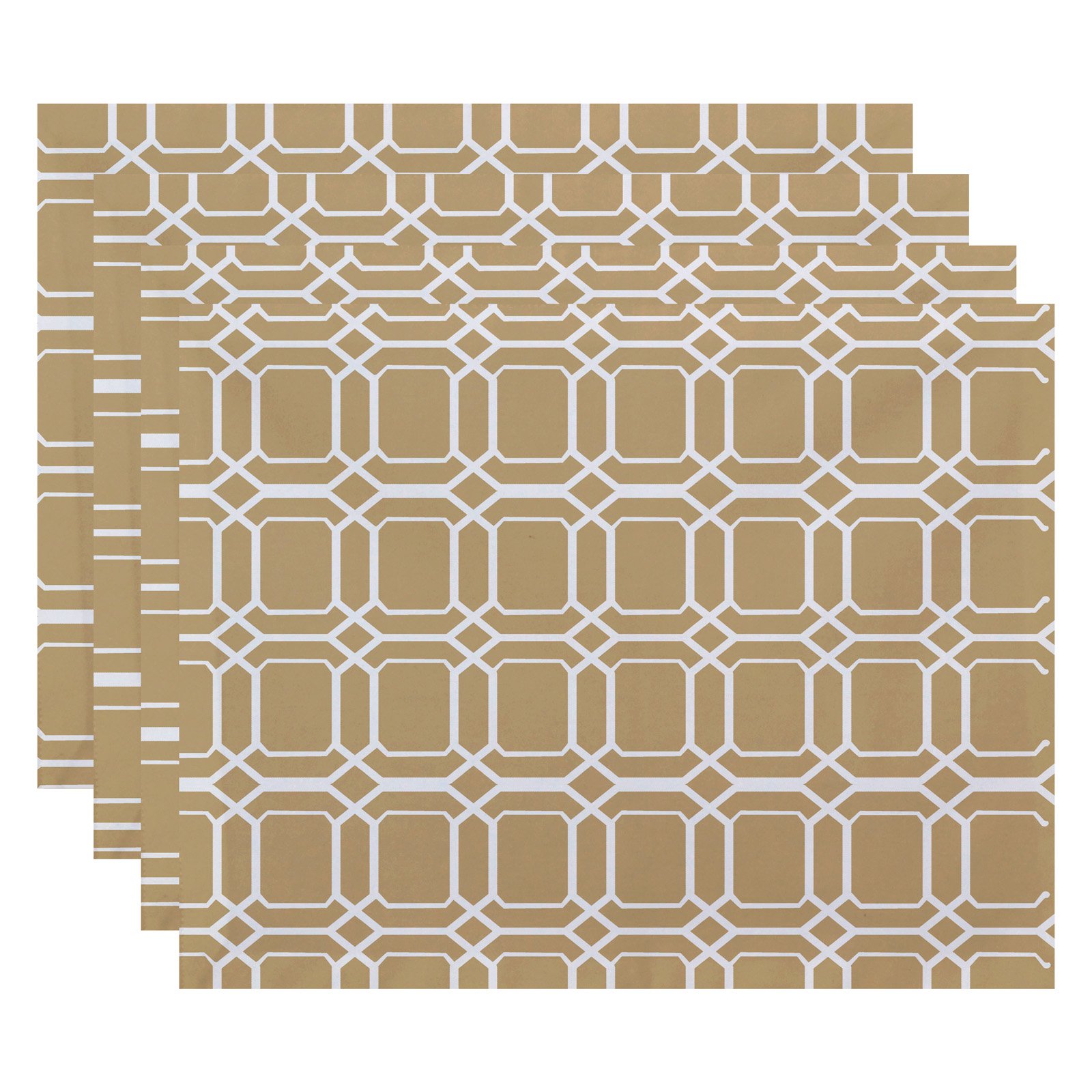 Simply Daisy 18" x 14" O the Fun Geometric Print Placemat, Set of 4