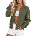 thumbnail image 2 of Otntypg Full Zip up Long Sleeve Jackets for Women Lightweight Casual Waffle Knit Open Front Cardigan Outwear Tops Loose Fit Cozy Outdoor Jacket with Pockets, 2 of 6