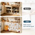 thumbnail image 3 of Orange White Pumpkin Fall Small Sink Skirt, Bathroom Vanity Cabinet Adhesive Curtain, Thanksgiving Wooden Autumn Leaves Utility Under Sink Cover Decorative Kitchen Cabinet Curtains 10"x11", 3 of 8