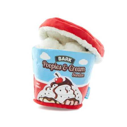 BARK Poopies and Cream Dog Toy, Plush Pint Design, Squeaky, All Sizes