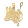 thumbnail image 4 of FB Jewels 14K Yellow Gold Horse Head and Horseshoe Flat and Textured Pendant, 4 of 4