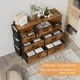 thumbnail image 4 of Twister.CK 10 Drawer Dresser Chest of Drawers, Fabric Storage Organizer Drawers, with Side Pockets & Hooks for for Bedroom Living Room Entryway Nursery, Brown, 4 of 8