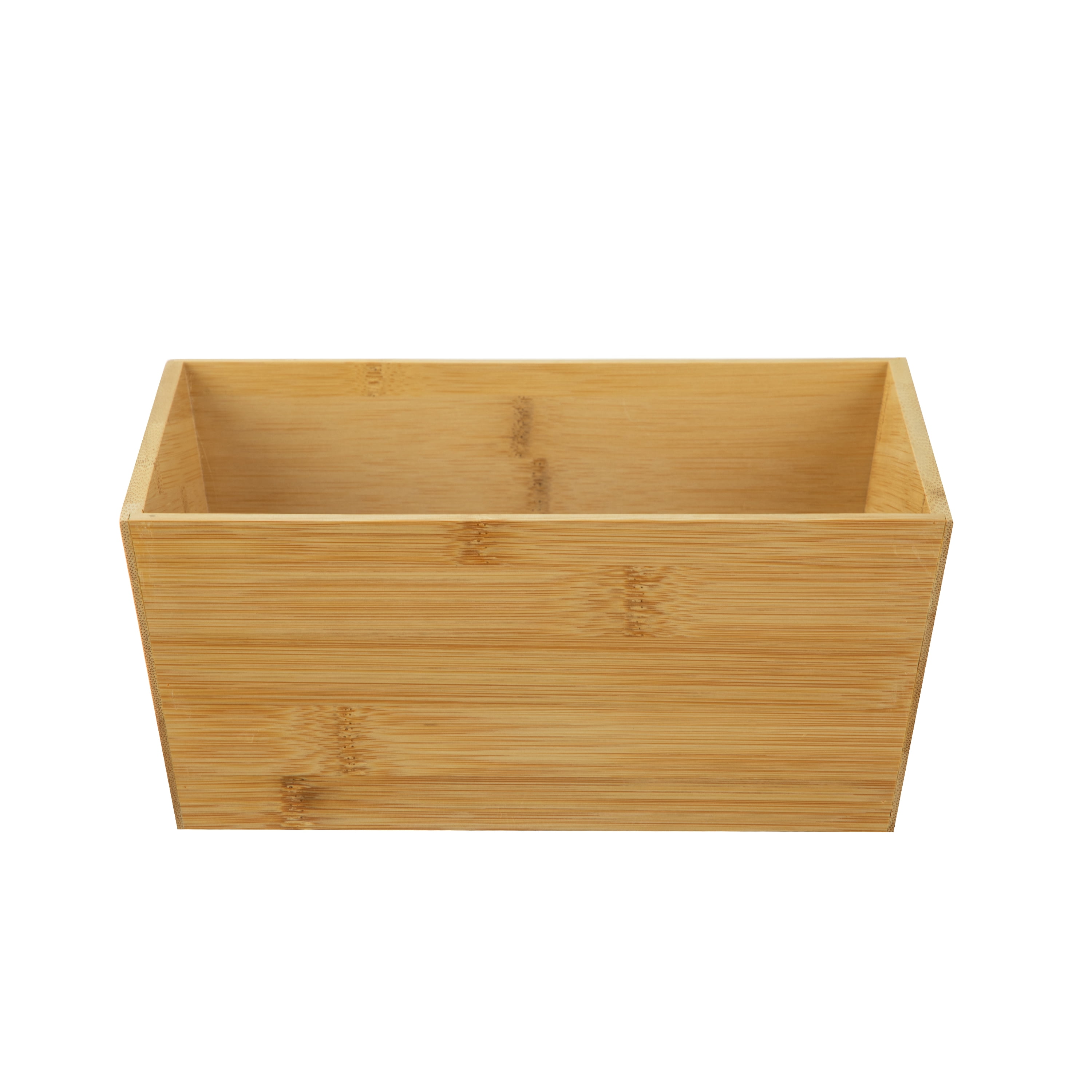HomeZone 2-Pack Bamboo Basket Organizers, 10.5" L x 8.5" W x 6" H, Natural