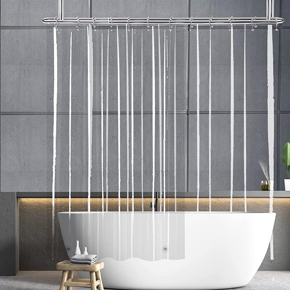 YISURE Clawfoot Tub Shower Curtain Clear PEVA Extra Wide Bathtub