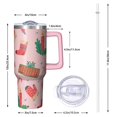 thumbnail image 2 of 40oz Holiday Tumbler with Lid and Straw, Stainless Steel Cup with Handle Red Bowknot Travel Coffee Mug, Christmas Gifts, 2 of 4
