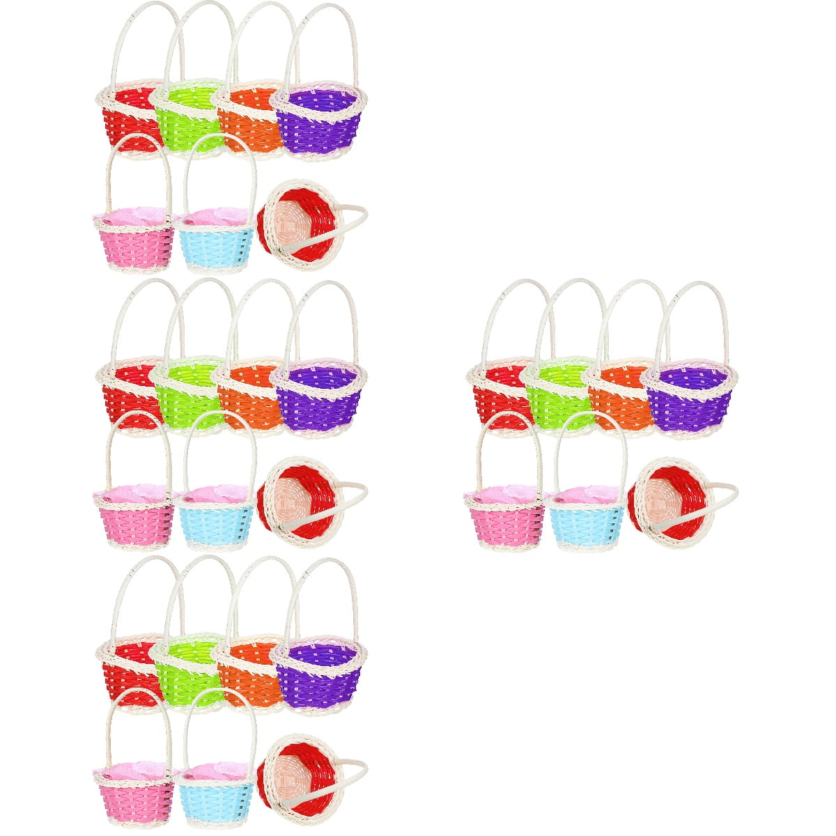 unbranded 24 pcs  Small Woven Baskets with Handle Easter Egg Baskets Candy Baskets Flower Baskets