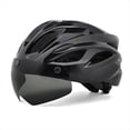thumbnail image 1 of Casco de Bicicleta, Casco de Bicicleta con Gafas de Luz Trasera Casco de Bicicleta de MontañA Ajustable para Adultos Hombres Mujeres Negro, 1 of 5