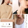 thumbnail image 2 of Silvora Black Necklaces Earrings Set for Women Dainty Drop Bar Pendant Long Lariat Y-Necklaces Adjustable Long Chain Trendy Earrings Jewelry Gifts for Daughter Mom Birthday Mother's Day, 2 of 7