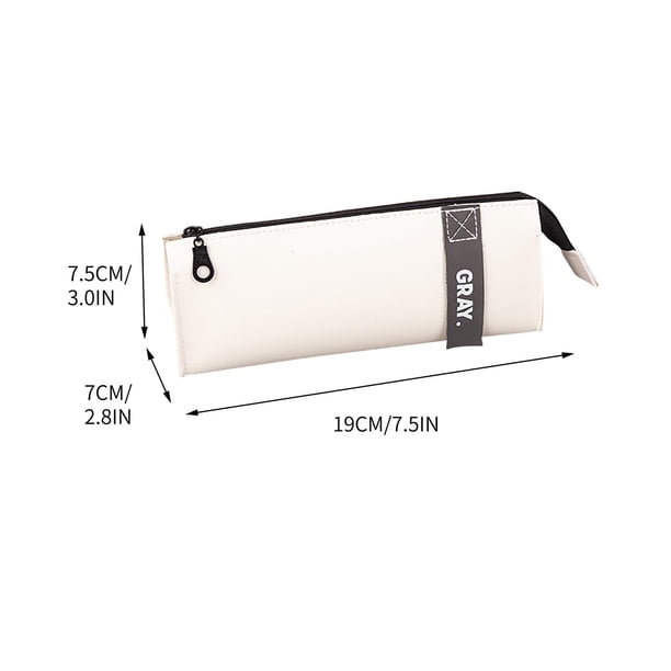 Pequeña Bolsa de Maquillaje,Estilo de Alta Belleza Bolsa de Lápiz de Estudiante de Gran Capacidad,Material de Cuero Ligero para Almacenamiento Cosméticos Artículos de Aseo Papelería Bolsa de Lápiz Gra