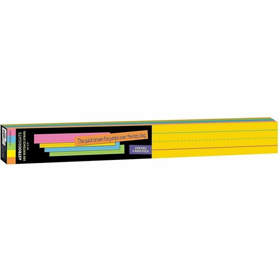 Wausau Papers WAU91992 Astro Brights Ruled Handwriting Sentence Strips - Pack of 100