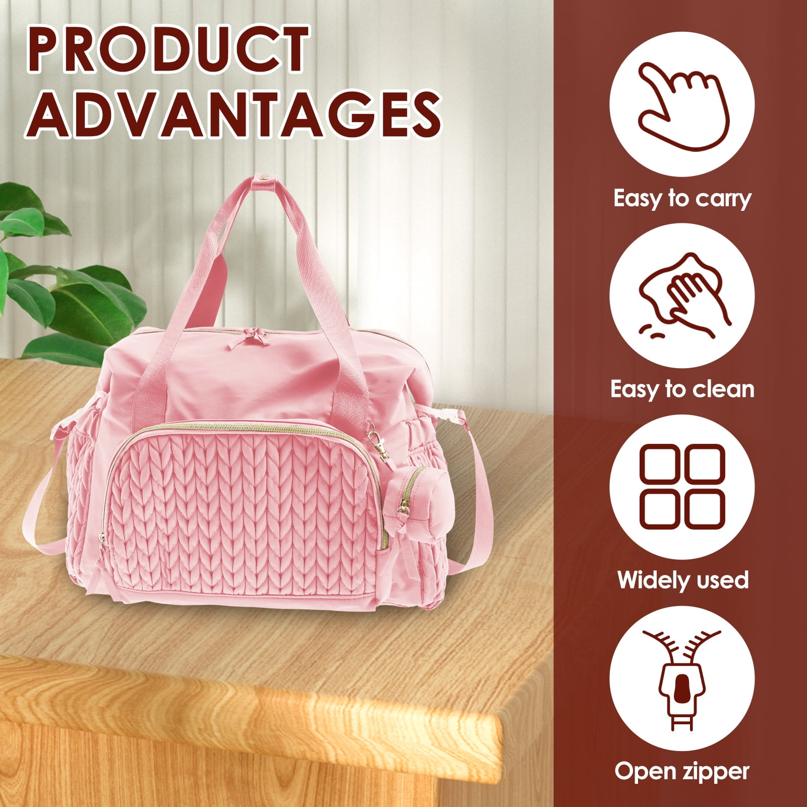 Diaper Bag Tote Sturdy Kids Diapers Bag Versatile Traveling Diaper Bags Portable Baby Bag with Pacifier Case Easy to Clean Mom Hospital Bag for Babies