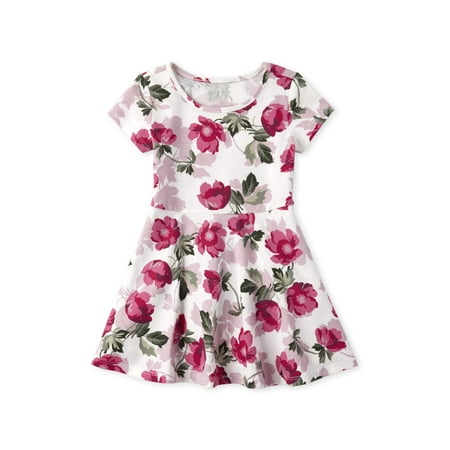The Children's Place Short Sleeve All Around Floral Print Knit Dress (Baby Girls & Toddler (Best Places To Find Dresses)