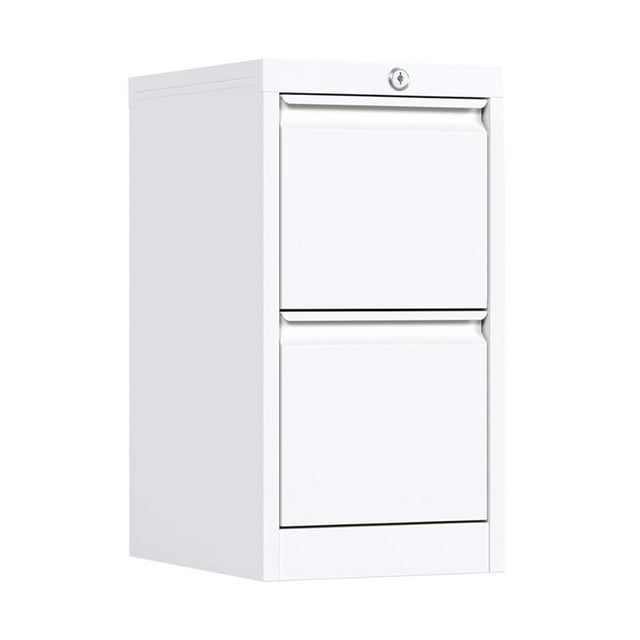 AOBABO 2 Drawer Vertical Metal File Cabinet w/Lock, Fully Assembled, White