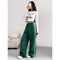 thumbnail image 6 of Women's Side Stripe Wide Leg Track Pants, Elastic Waist Loose Fit Sweatpants for Gym, Workout, Everyday & Athleisure Wear, 6 of 6